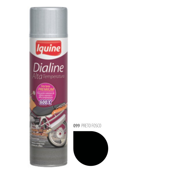 SPRAY DIALINE 400ML ALTA TEMPERATURA PRETO FOSCO IQUINE